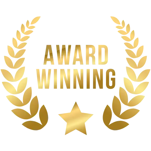 Award Winning gold badge with laurel wreath – Earthworks Auckland